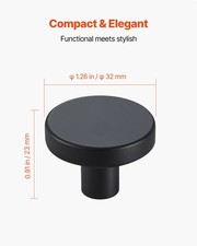Cabinet Knobs, 10 Pack, 1.26 Inch Black Zinc Alloy Drawer Pulls  Door Handles,