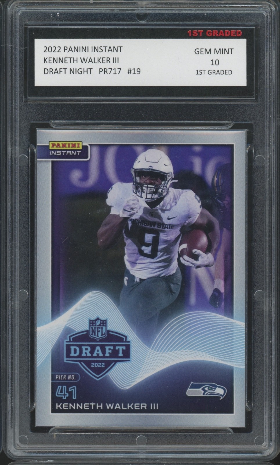 Kenneth Walker III Panini Instant Draft Night #19 Base