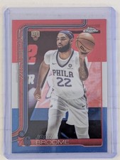 2025 Topps Chrome NBA Basketball John Broome 76ers Red White Blue Refractor RC