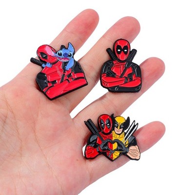 Deadpool & Wolverine Cartoon Emaille Brosche Anstecknadel Legierung Abzeichen Modeschmuck 3 Stck.