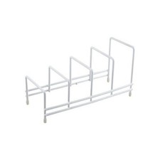 White Plate Rack Steel 28cm Compact Kitchen Storage Organizer Indoor Use