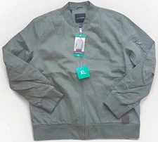 Lucky Brand mens bomber jacket size XL cotton full zip green Garment dyed