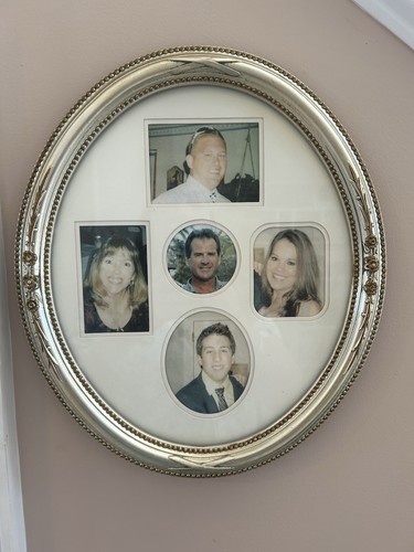 Silver And Gold Burns of Boston Oval Picture Frame 5 Collage Openings - Picture 1 of 6