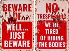 Halloween Decoration 3D Signs Retro Chic Metal Tin Signs for Outdoor Yard or Ind