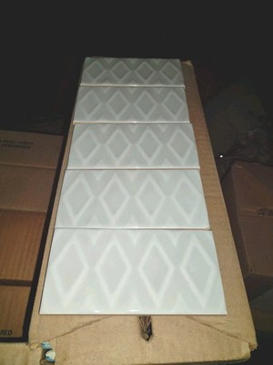 24 Tiles ( 3 ft² ) Glossy Gray 3D Ceramic Wall Tile 3'' x 6''..Retro