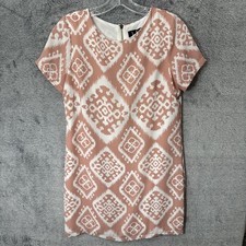 Lulus Dress Give Me a Print Blush Pink Print Shift Dress Size Small Short Sleeve