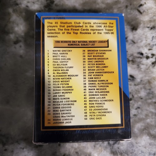 1996 Topps Stadium Club Members Only Hockey 50 Card Set Gretzky Lemiux Lidstrom - Picture 2 of 6