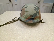 PASGT MILITARY BALLISTIC HELMET 8470 01 092 7527 WOODLAND CAMMO COVER NAMED Id