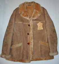 Vtg Barely Worn 70s Sawyer Sheepskin Coat 42 Marlboro Man Shearling NICE