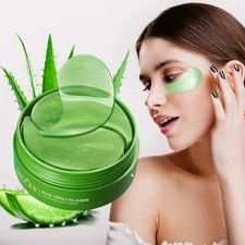 60PCS Aloe Vera Collagen Eye Mask Anti Dark Circles Skin Care Body Beauty Gift