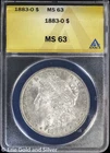 1883-O $1 Morgan Silver Dollar ANACS MS 63 | Uncirculated UNC