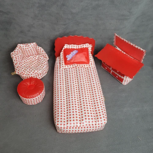 Hearts Blow Up Barbie Furniture 4pc Vintage Inflatable Bedroom Set Barbie Core