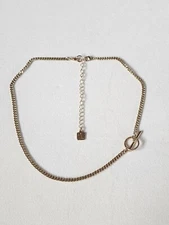 PARK LANE Signed 14k Gold Plate Curb Chain Unique Toggle Necklace FREE $HIPPING!