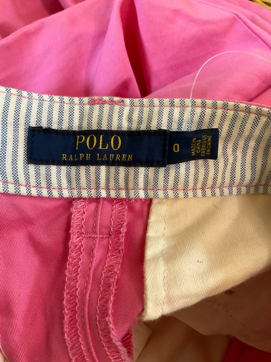 Polo Ralph Lauren Womens Pink Flat Front Straight Leg Casual