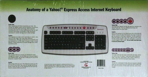 Vintage Yahoo! Express Access Internet Keyboard NOS Deadstock #24205 Windows - Afbeelding 2 van 2