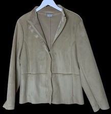 Vintage Oasis Womens Suede Jacket Blazer Ran Full Zip Sz 16