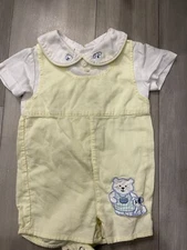 b.t. kids baby boys outfit yellow and white with bears size 3/6 m