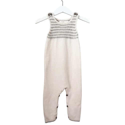Baby Boden Cream Cashmere Stripe Knit Romper 6-12M