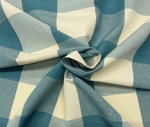 TELA LAURA & KIRAN CUATRO PULGADAS BUFFALO CHECK AZUL VERDE AZULADO CREMA POR YARDA 54"W - Imagen 6 de 6