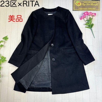In good condition 23ku x RITA Loro Piana wool cashmere no-collar 