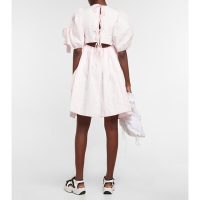 NEW CECILIE BAHNSEN Danita asymmetric-ruffle back-tie cotton dress Size US  2 | eBay
