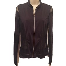 Forever 21 Women's Activewear Full-Zip Track Jacket Black Medium Workout