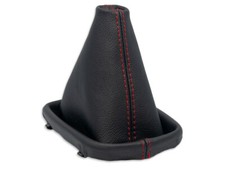 SCHALTMANSCHETTE FUR AUDI A6 C5 1997-2001 SCHALTSACK LEDER SCHWARZ NAHT ROT