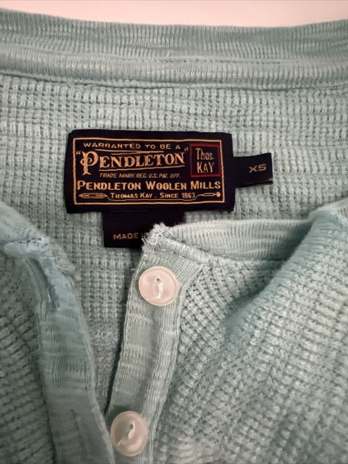 Adorable Mint Green Ruffled Pendleton Cotton Swea… - image 7