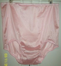 PINK 1 Layer Tricot NYLON PANTY  14" Sides  Encased Elastic WAIST 36-56  