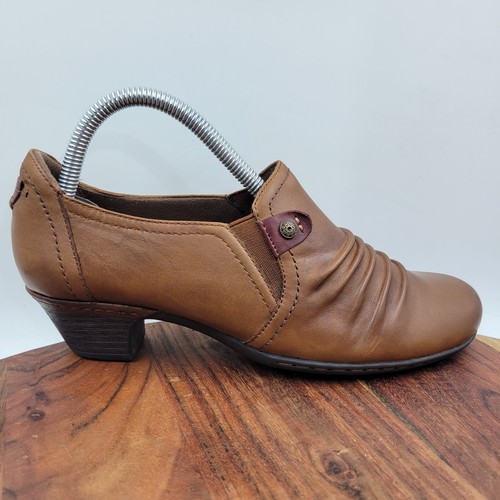 Cobb Hill Stiefeletten Damen 7,5 M braun Leder Komfort Slipper Absatz Stiefeletten