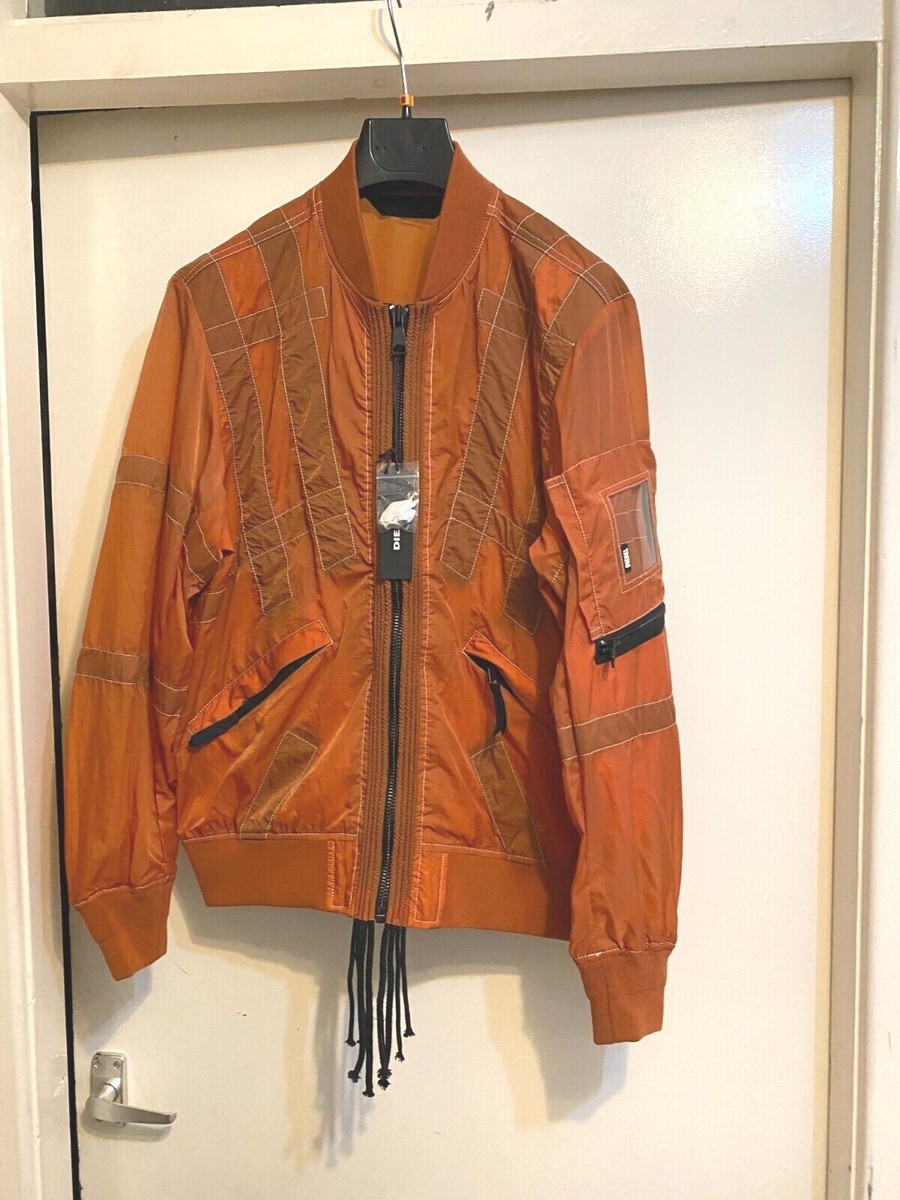 Diesel Men's J-Olive-Giacca-Burnt Orange Zip Up 100% Nylon Diesel Men's J-Olive-Giacca-Burnt Orange Zip Up 100% Nylon