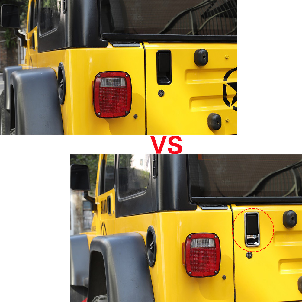 Chrome Rear Tail Door Handle Bowl Cover Trim Fit Jeep Wrangler TJ 1997