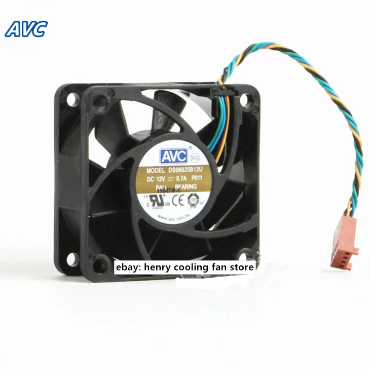 For AVC DS06025B12U DC 12V 0.7A 60*60*25MM Ball bearing Case Cooling Fan - Image 2 of 4