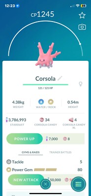   Pokemon Go    #222 Corsola *Regional Rare*Gifts/Friendship Included