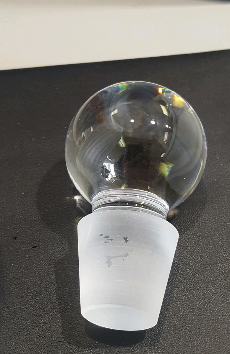 sasaki crystal デキャンタ Sasaki Lead Crystal Frosted Decanter W/ Clear Round Ball Stopper