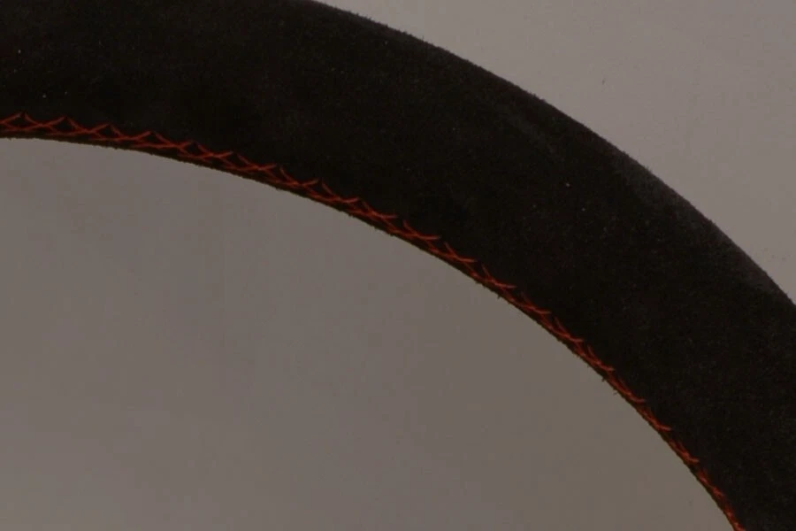 NARDI Italy RALLY DEEP CORN 330MM STEERING WHEEL BLACK SUEDE RED STICHING HORN - Image 3 of 4