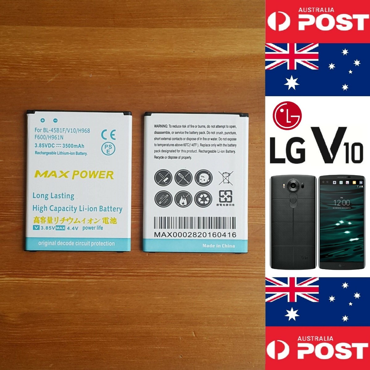 LG V10 MAXPOWER High Capacity Battery BL-45B1F 3500mAh Good