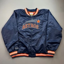 Houston Astros Jacket Mens 4XLB Mitchell & Ness Cooperstown Collection Satin
