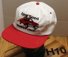 VINTAGE NWOT TERRA SEED "BUMPER CROP" HAT WHITE/RED SNAPBACK USA MADE H10