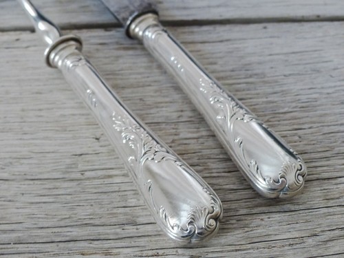 CHRISTOFLE MARLY Antique Carving set Service à Découper Serving Pieces - Picture 10 of 12