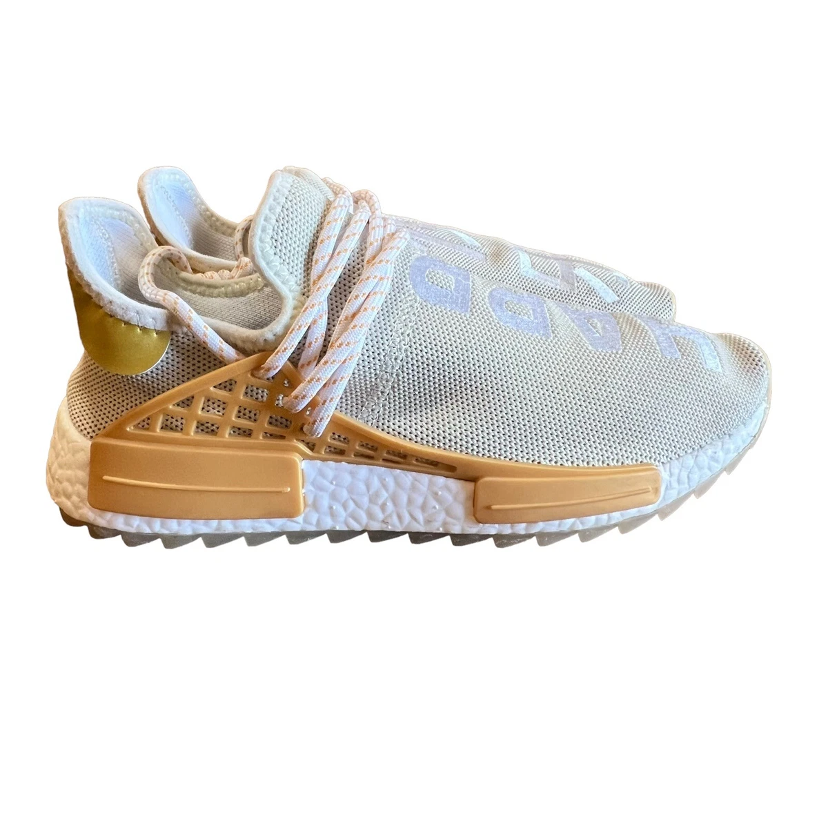 Adidas x Pharrell Human Race Happy Spell Out Cream Gold Men&#039;s 7 | eBay