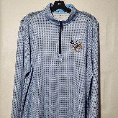 Horn Legend 1/4 Zip Shirt Golf Pullover Q-Zip Shirt Sweatshirt Blue Large 