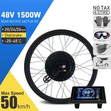 48V 1500W Rear Rotate Wheel Hub Motor 170mm/190mm for Snow E-bike Conversion Kit