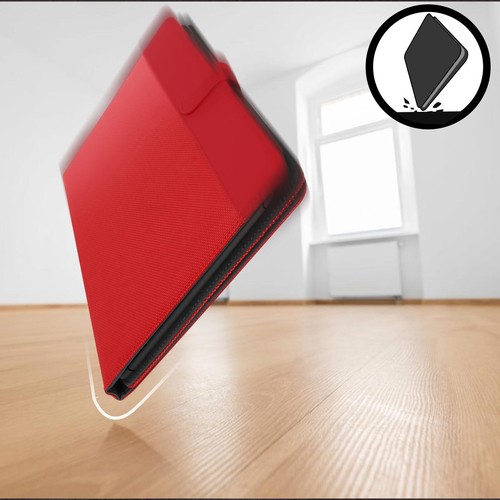 Étui Universel Tablette Jusqu'à 7" Support Vidéo Intérieur Soft Touch Rouge - Photo 4/5