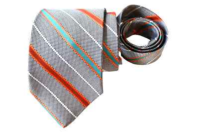 DION MEN'S TIE  SILVER/STRIPED Width: 3.7/8'' Length: 59''