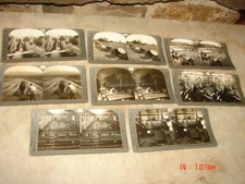 8 Antique Real Photo Keystone Stereo Views Japan Rice Planting Velvet & MORE