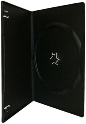 MEDIARANGE 100 Single DVD Case Cases 7mm Spine Slimline Black Clear Sleeve Front Cover