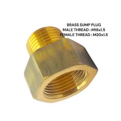 M18x1,5 Stecker auf M20x1,5 Buchse Messing Sumpf Adapter Öltemperaturanzeige Sensor