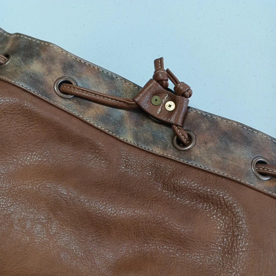 Nuevo Bolso Blazin Roxx Mujer Cuero PU Marrón con Bolsillos con Cremallera Forrado en Cachemira Foto 4 de 4