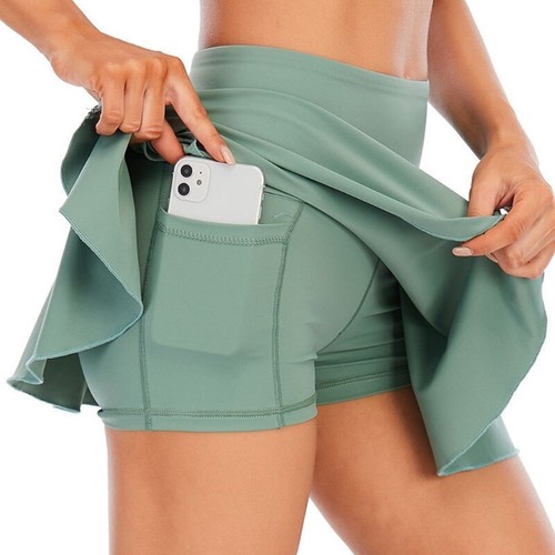 Women Pleated Tennis Skirt with Pockets Inner Shorts Athletic Golf Skorts Skirts - Picture 19 of 33